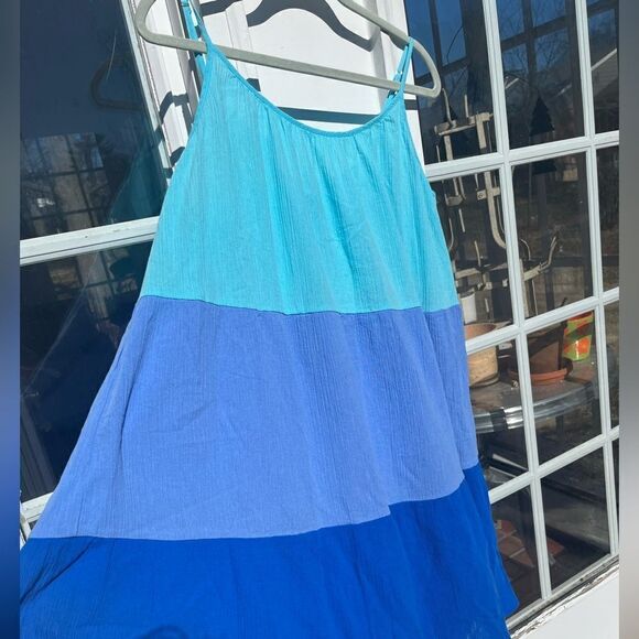 J Crew Colorblock Cotton Gauze Tiered Dress NWT - Picture 4 of 8